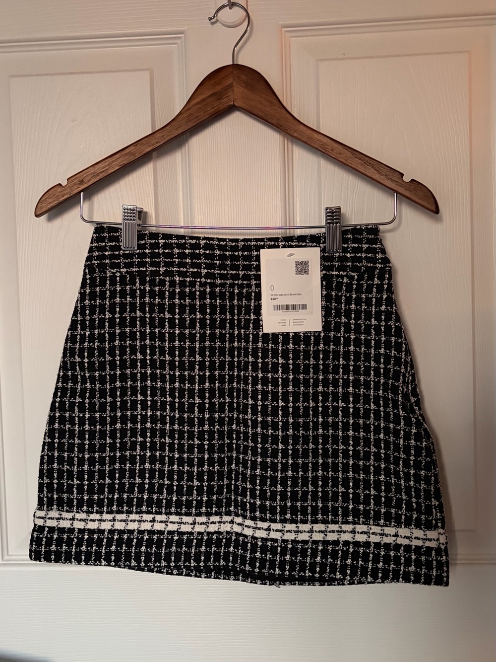 Black and White Tweed Mini Skirt
